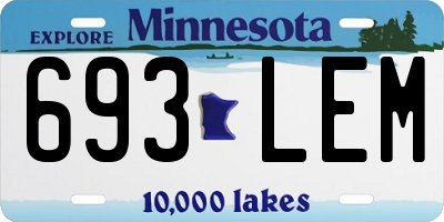 MN license plate 693LEM