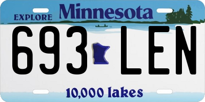 MN license plate 693LEN