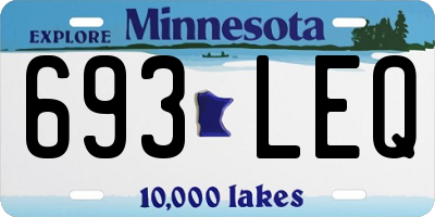 MN license plate 693LEQ