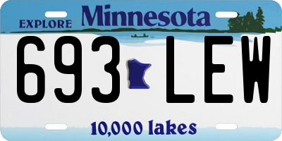MN license plate 693LEW