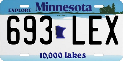 MN license plate 693LEX