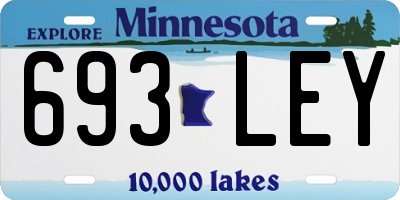 MN license plate 693LEY