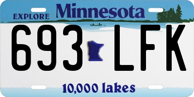 MN license plate 693LFK