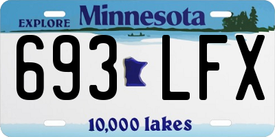 MN license plate 693LFX