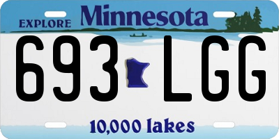 MN license plate 693LGG