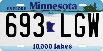 MN license plate 693LGW