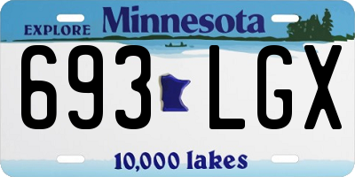 MN license plate 693LGX