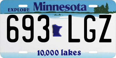 MN license plate 693LGZ