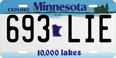 MN license plate 693LIE