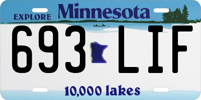 MN license plate 693LIF