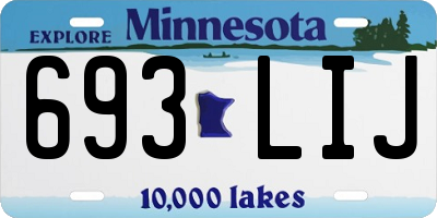 MN license plate 693LIJ