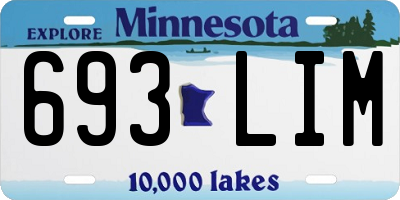 MN license plate 693LIM