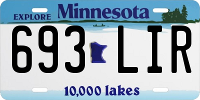 MN license plate 693LIR