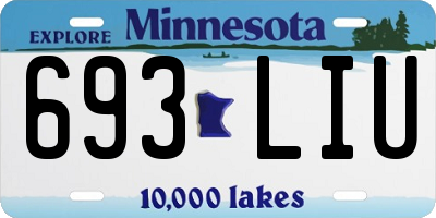 MN license plate 693LIU