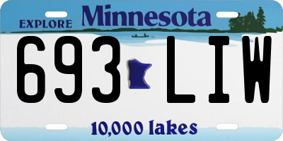 MN license plate 693LIW