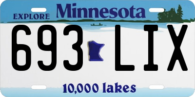 MN license plate 693LIX