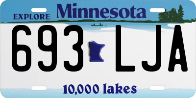 MN license plate 693LJA