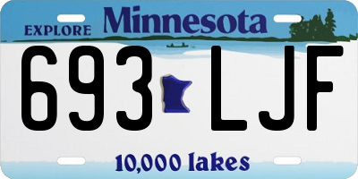 MN license plate 693LJF