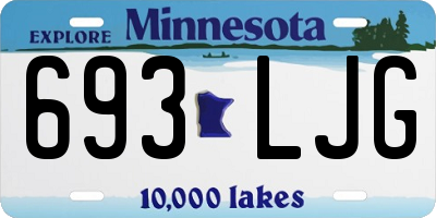 MN license plate 693LJG