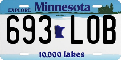 MN license plate 693LOB