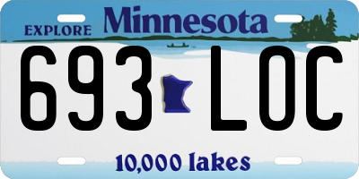 MN license plate 693LOC