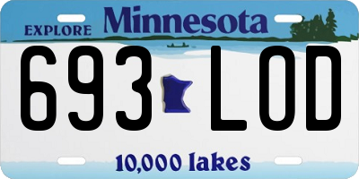 MN license plate 693LOD
