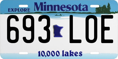 MN license plate 693LOE