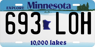 MN license plate 693LOH