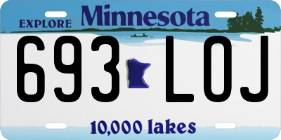 MN license plate 693LOJ