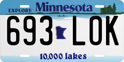MN license plate 693LOK