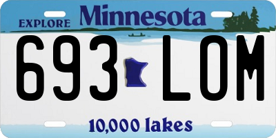 MN license plate 693LOM
