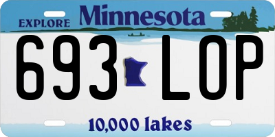 MN license plate 693LOP