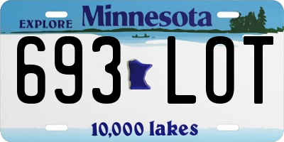 MN license plate 693LOT