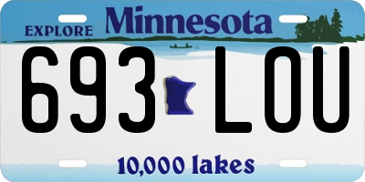 MN license plate 693LOU