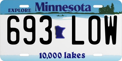 MN license plate 693LOW