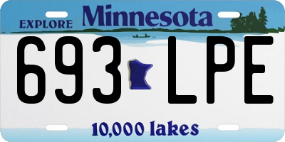 MN license plate 693LPE