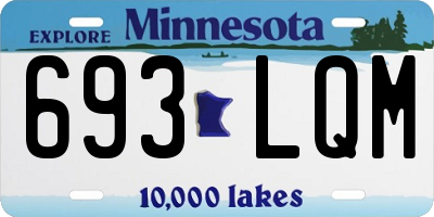 MN license plate 693LQM