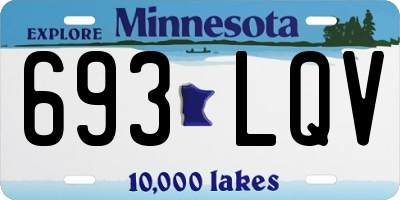MN license plate 693LQV