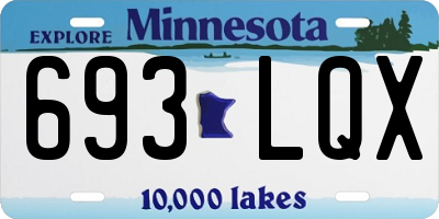 MN license plate 693LQX