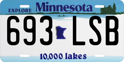 MN license plate 693LSB