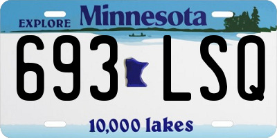 MN license plate 693LSQ