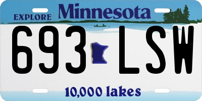 MN license plate 693LSW
