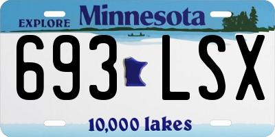 MN license plate 693LSX