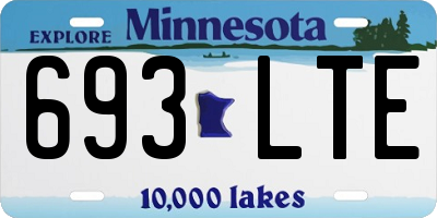 MN license plate 693LTE