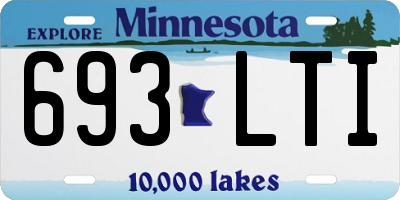 MN license plate 693LTI