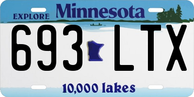 MN license plate 693LTX