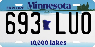 MN license plate 693LUO