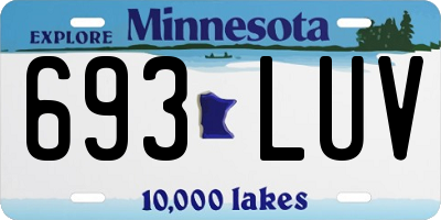 MN license plate 693LUV