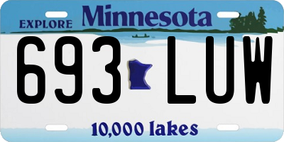 MN license plate 693LUW