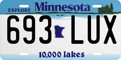 MN license plate 693LUX